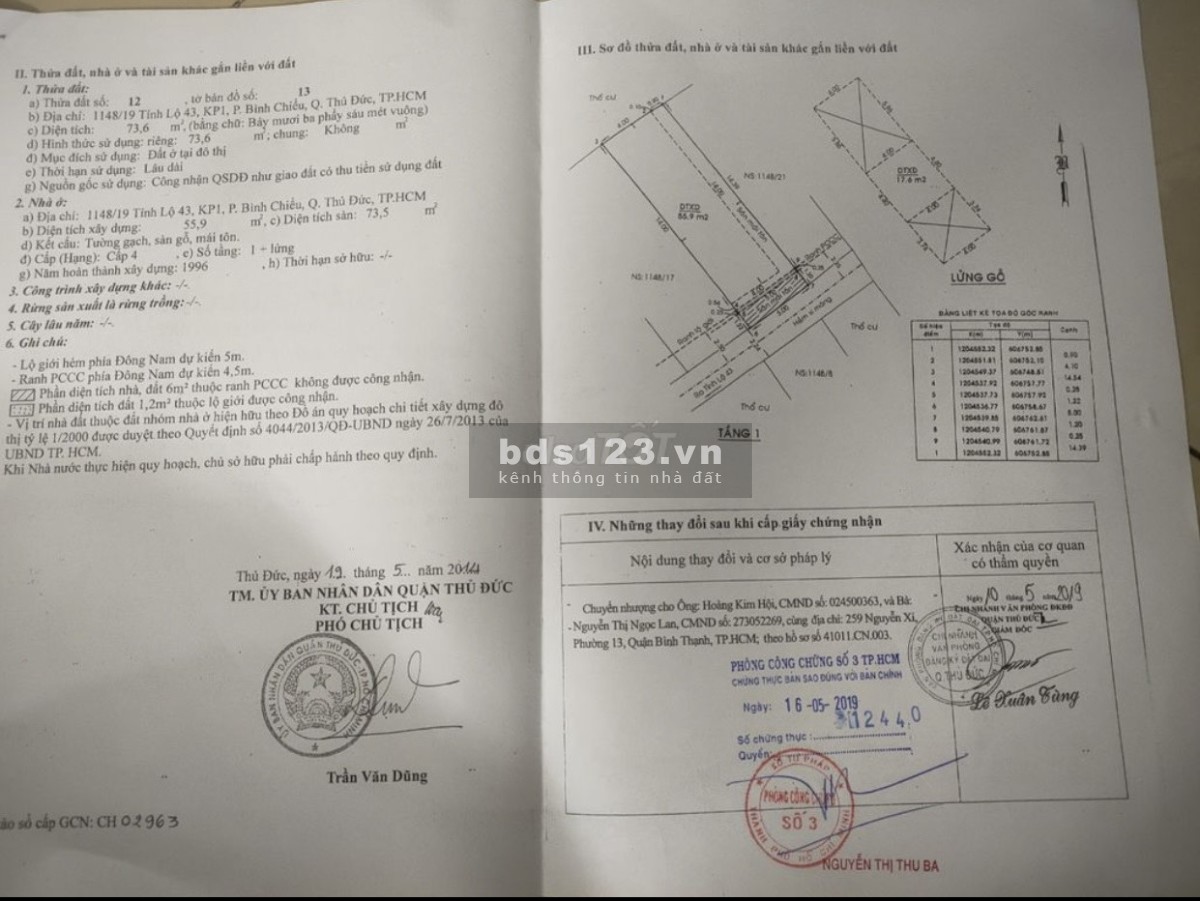 Bán dãy trọ 5 phòng hẻm ba gác 1148/19 Tỉnh Lộ 43, thành phố Thủ Đức