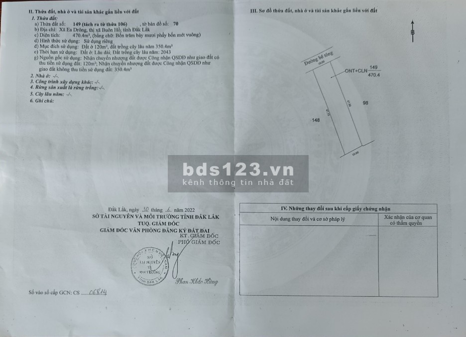 Cần bán đất vị trí đẹp tiềm năng cao tại Tỉnh Đắk Lắk