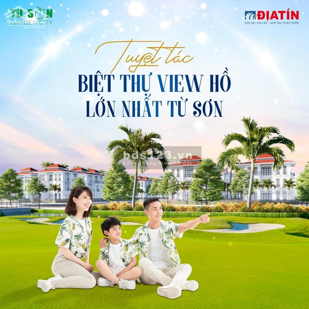 Biệt thự view hồ điều hoà lớn nhất Từ Sơn, đủ 4 hướng vào cửa, giá tốt