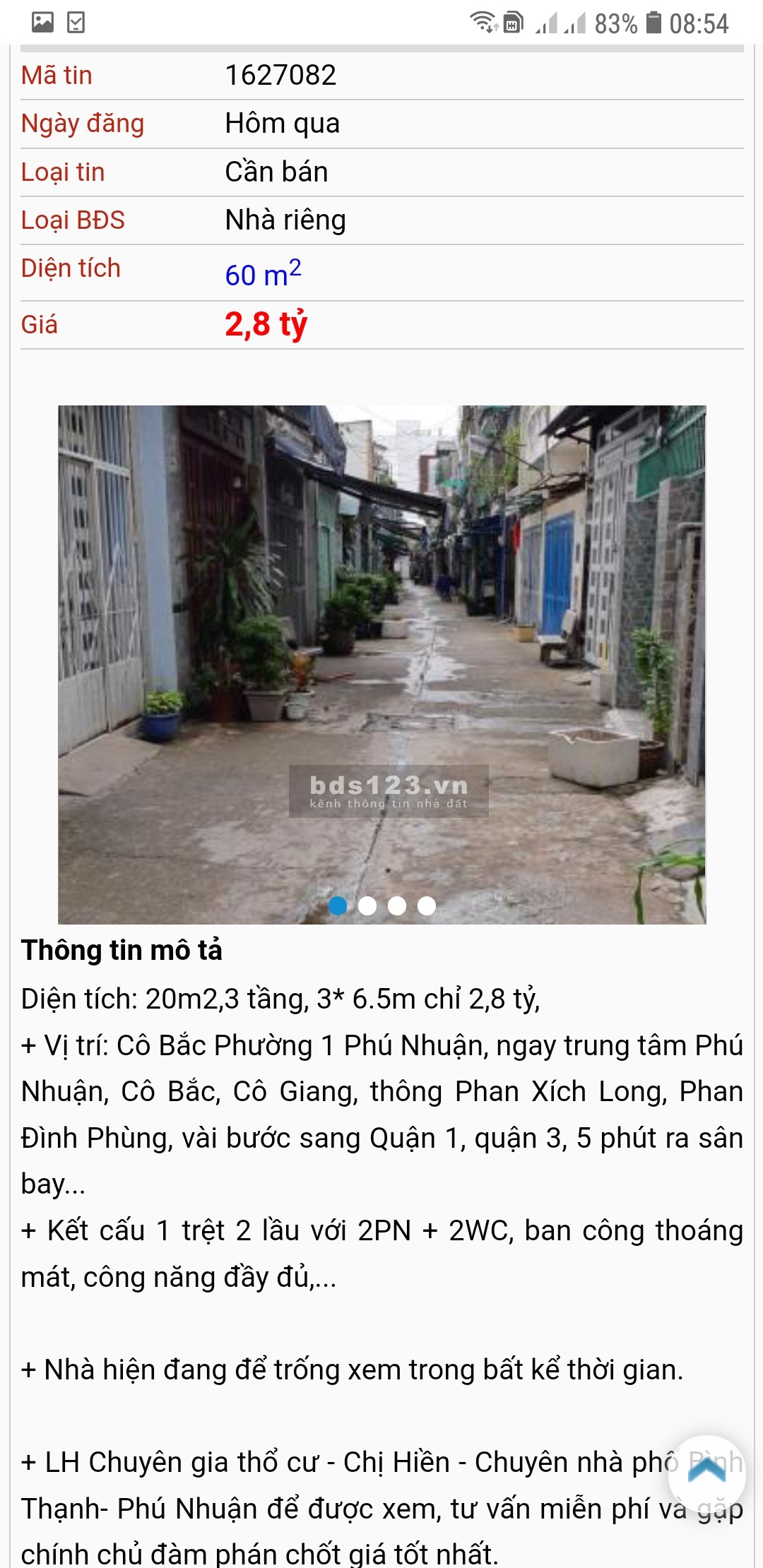 Chính chủ bán GẤP nhà 21m2 Phan Văn Trị, P.11, quận Bùnh Thanh