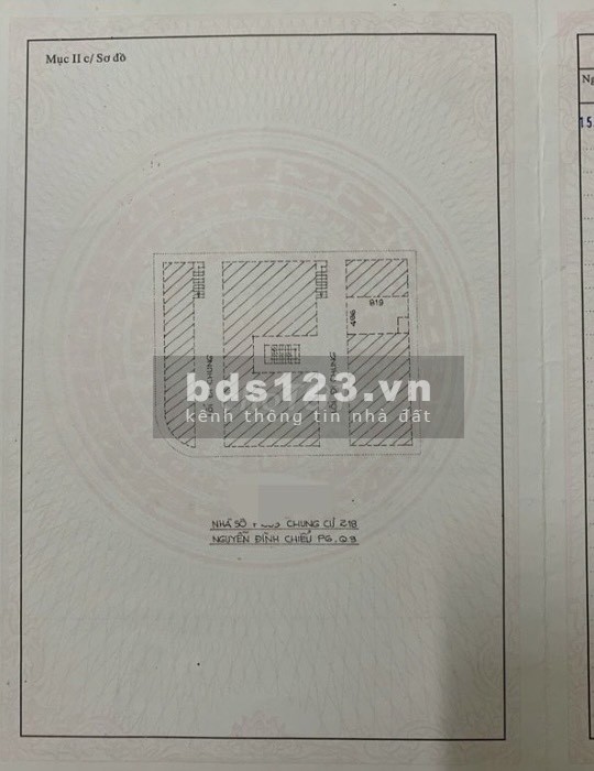 Bán căn hộ chung cư Nguyễn Đình Chiểu, quận 3 diện tích 40m² tầng 1 có 2 PN