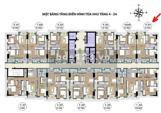 Chính chủ bán căn góc 2 PN toà HH3 dự án The Jade Orchid Phạm Văn Đồng