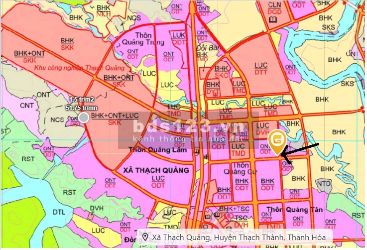 Cần bán gấp lô đất ODT 2 mặt tiền giá chỉ 2xxtr gần KCN Thạch Quảng - Thạch Thành