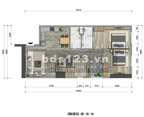 Bán căn hộ 2 PN/3 PN độc quyền - từ 22 triệu/m² - Nhận nhà ở ngay