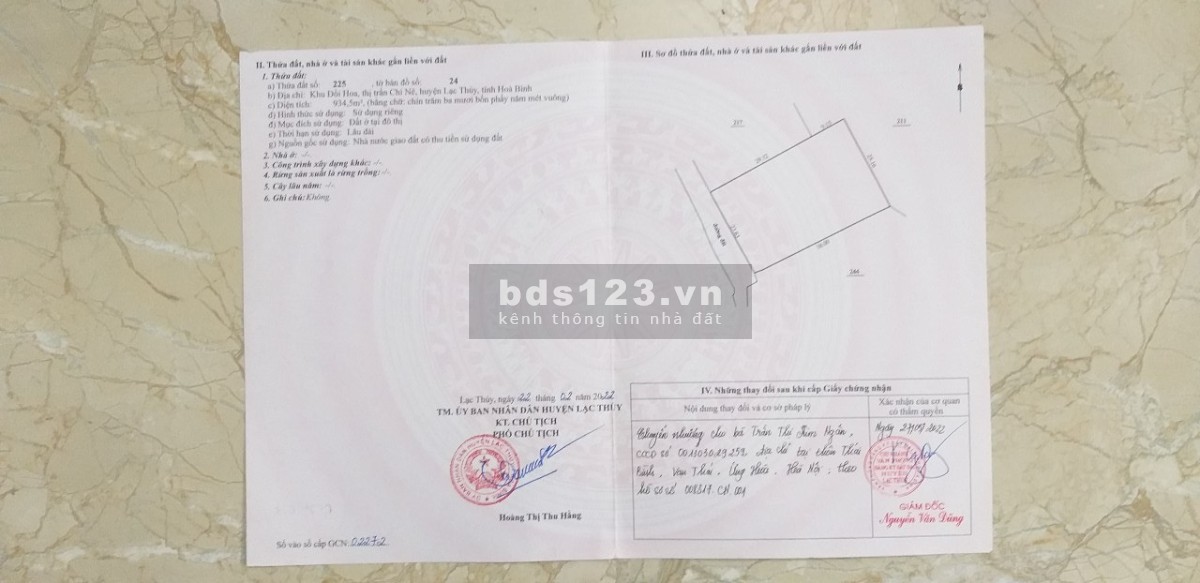 Bán 934.5m2 đất Chi Nê, Lạc Thủy, Hòa Bình giá 7.4 tỷ