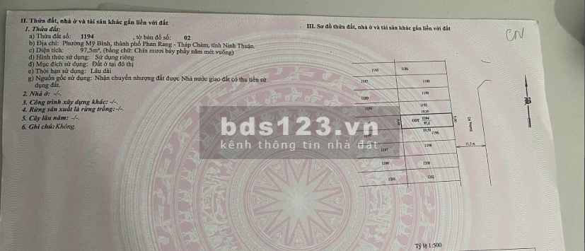 Bán lô đất Tái định cư (Lô 1194) Công An (chính chủ)