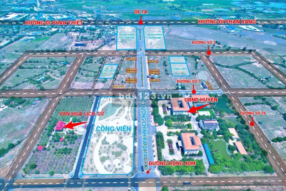 Kẹt tiền cần bán gấp 1 lô đất thổ cư 150m2 ở TTHC Huyện Thuận Nam chỉ 6.2triệu/m2