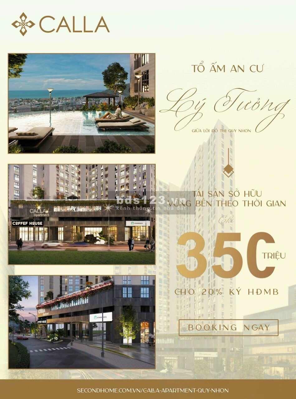 Cần bán căn hộ CALLA APARTMENT chỉ 339tr liên hệ 0961 361 200