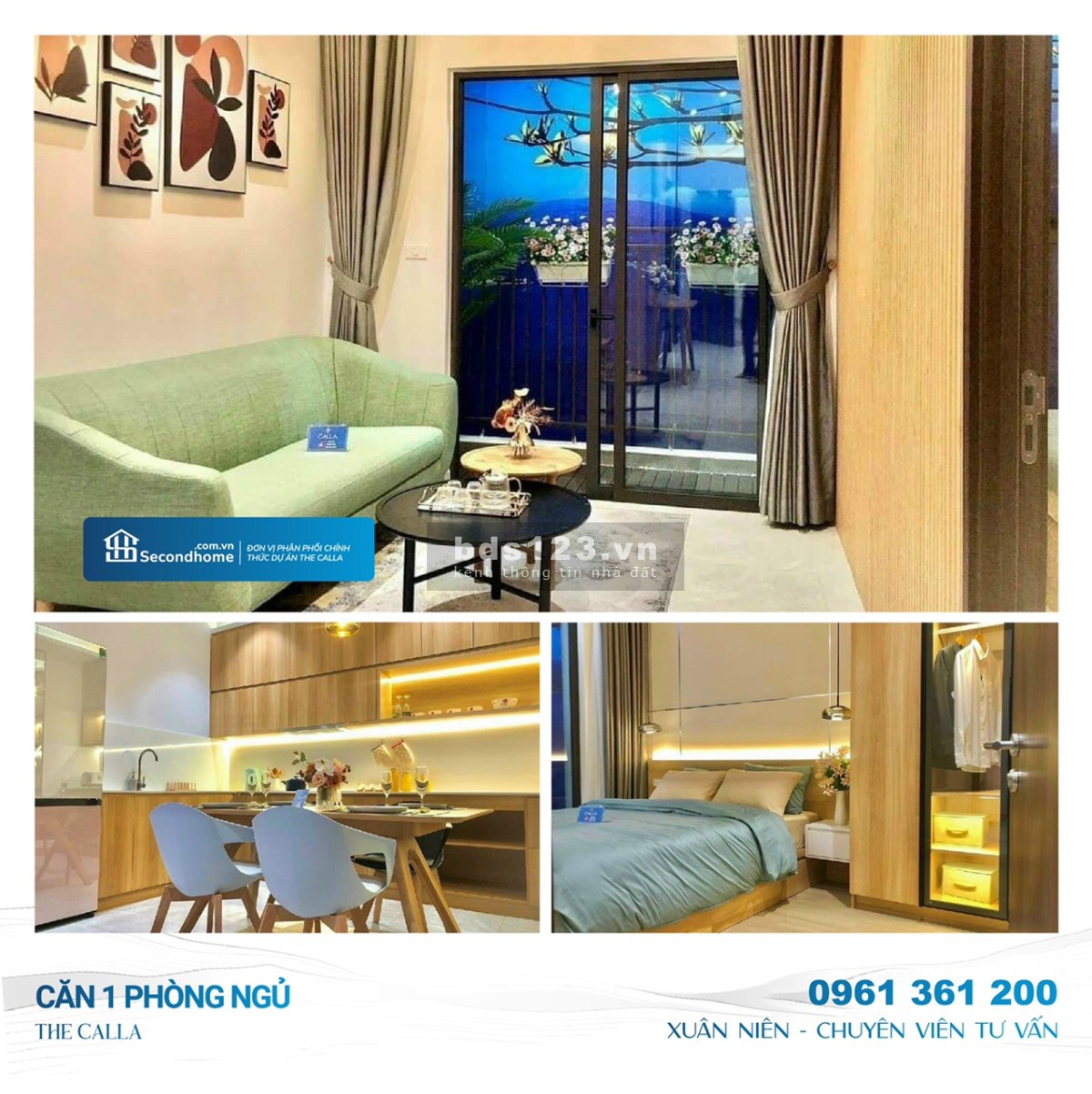 Cần bán căn hộ CALLA APARTMENT chỉ 339tr liên hệ 0961 361 200