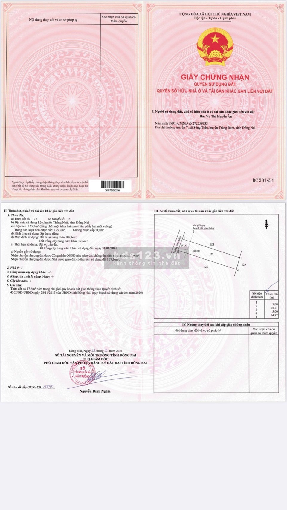 Mở bán lô đất nền, KCN Dầu Giây giá rẻ, sinh lời, pháp lý rõ ràng