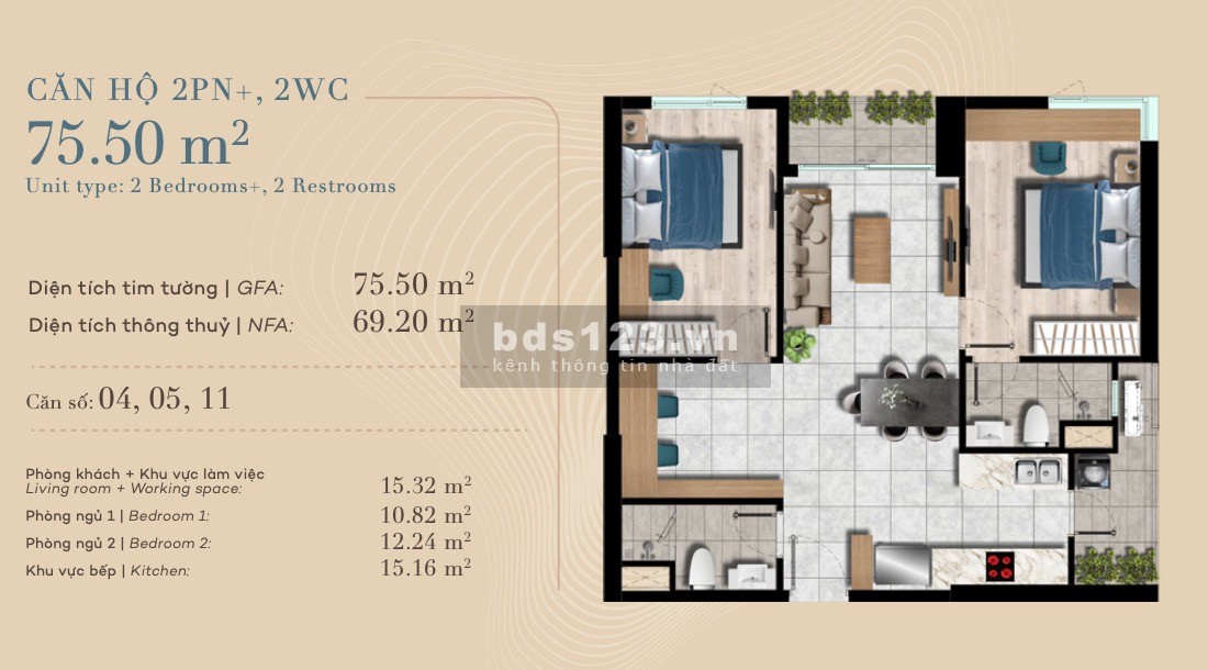 Giai đoạn 1 căn hộ The Gió Riverside - Mặt tiền vành đai 3 tiện ích đủ