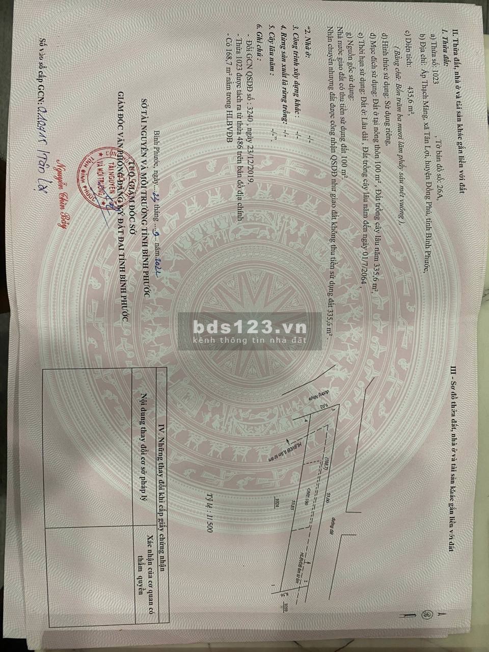 bán gấp lô góc 2 mặt tiền nhựa 19m và 12m Tân Lợi - Đồng Phú liền kề KCN Becamex 6300ha