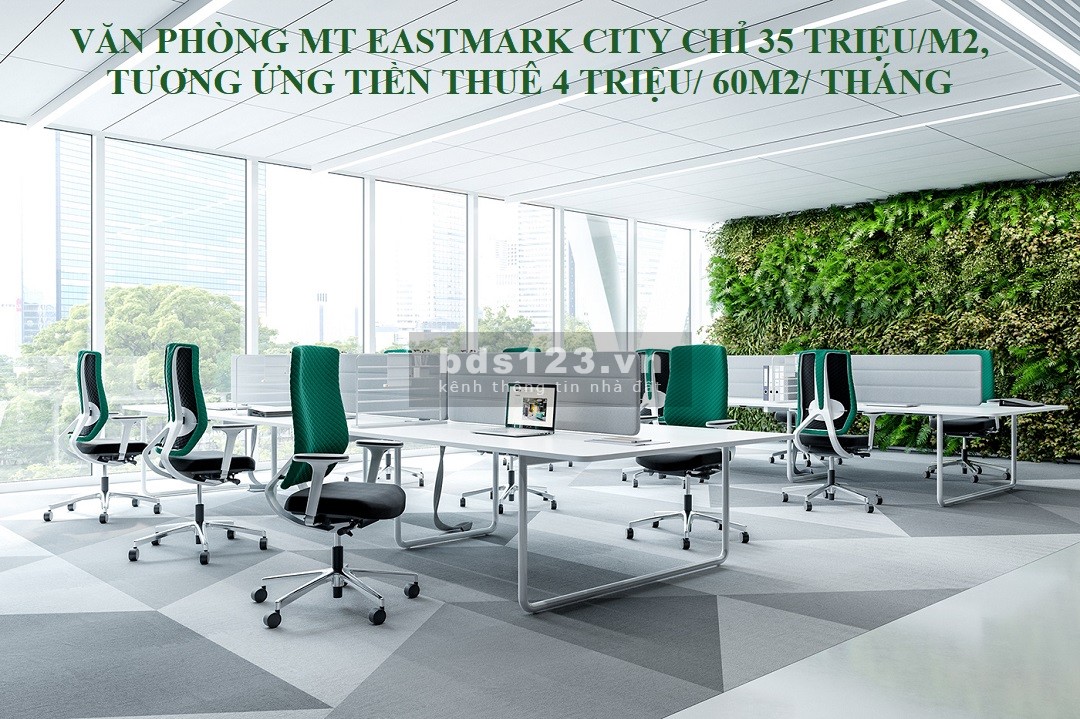 Chiết khấu 3.5% tặng 2 năm phí quản lý mua office MT Eastmark City, giá chỉ 35 triệu/m2