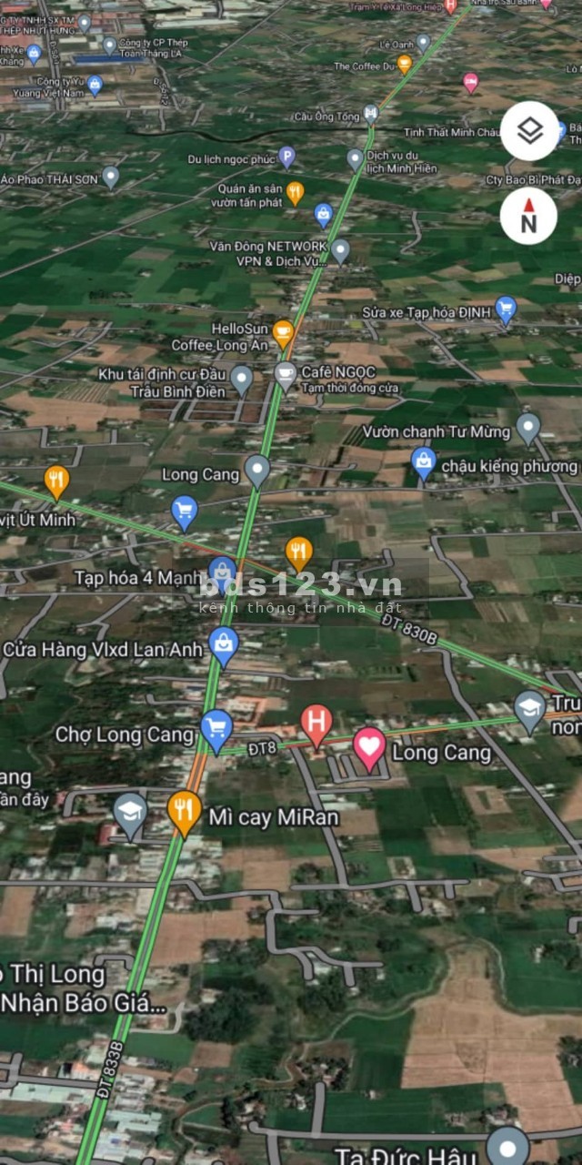 Bán đất vị trí đẹp 2 mặt tiền đường gần ủy ban nhân dân xã Long Cang