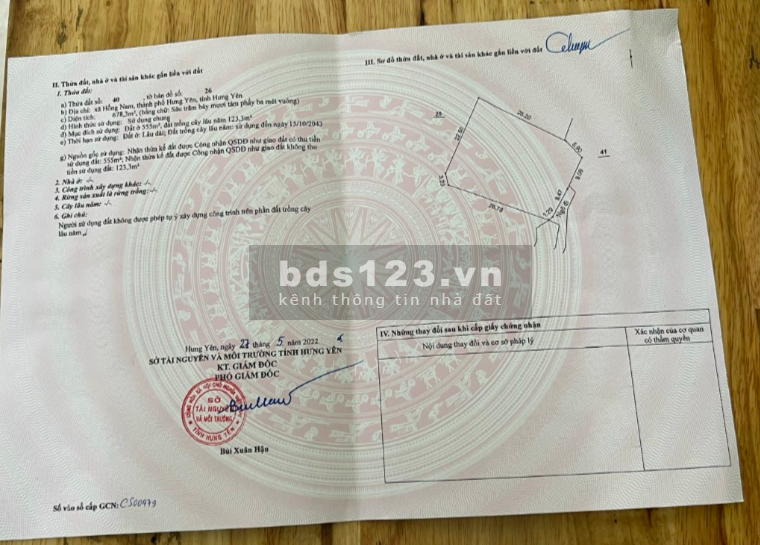 Chính chủ bán lô đất 678m2 Hồng Nam, tp Hưng Yên, Hưng Yêngiá 16.5 triệu/m2