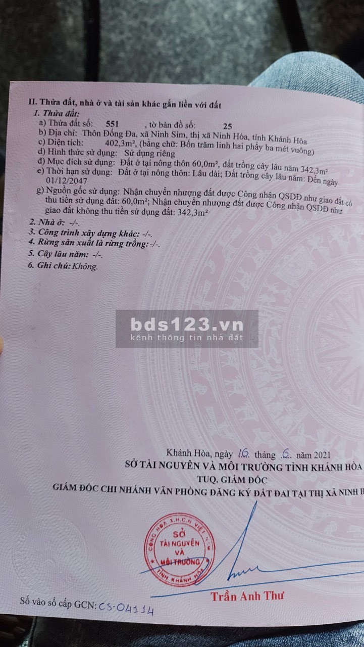Cần Bán Lô Đất Đống Đa - Ninh Sim giá 770 triệu, tiện ích đầy đủ