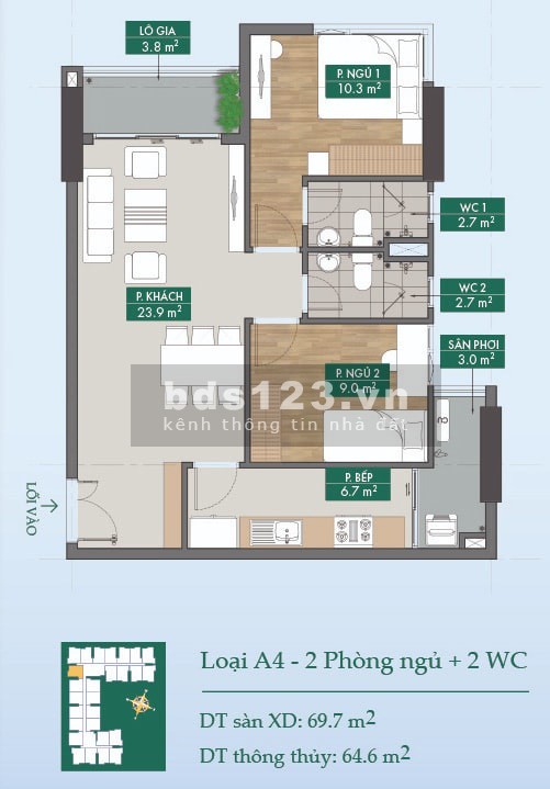 Bán căn hộ 2PN Phú Đông Sky Garden phạm văn đồng, chiết khấu 4% - 9%, chỉ TT 0,5%/tháng