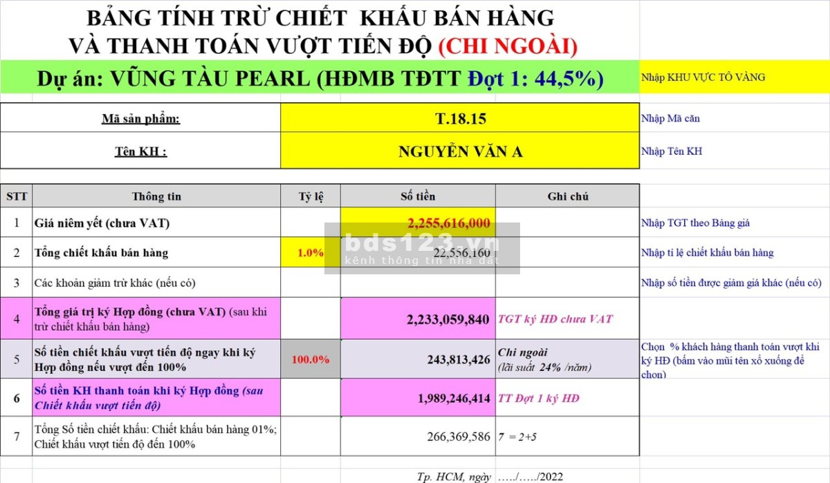 Duy nhất 5 suất 1 phòng ngủ hàng CĐT Vũng Tàu Pearl chiết khấu lên đến 11%. Lh e Yến 0906925656