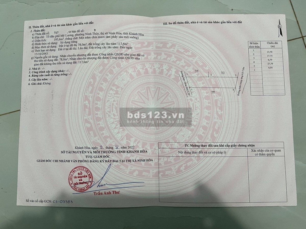 Tdp Mỹ Lương, P. Ninh Thuỷ, tx Ninh Hoà cách biển 400m