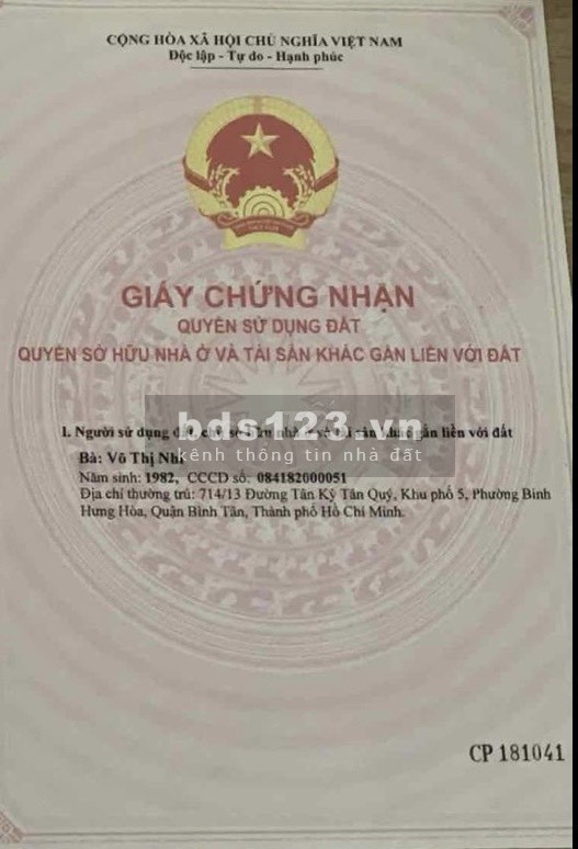 Bán nhà đường Bờ Đế, Xã Hưng Long, Huyện Bình Chánh