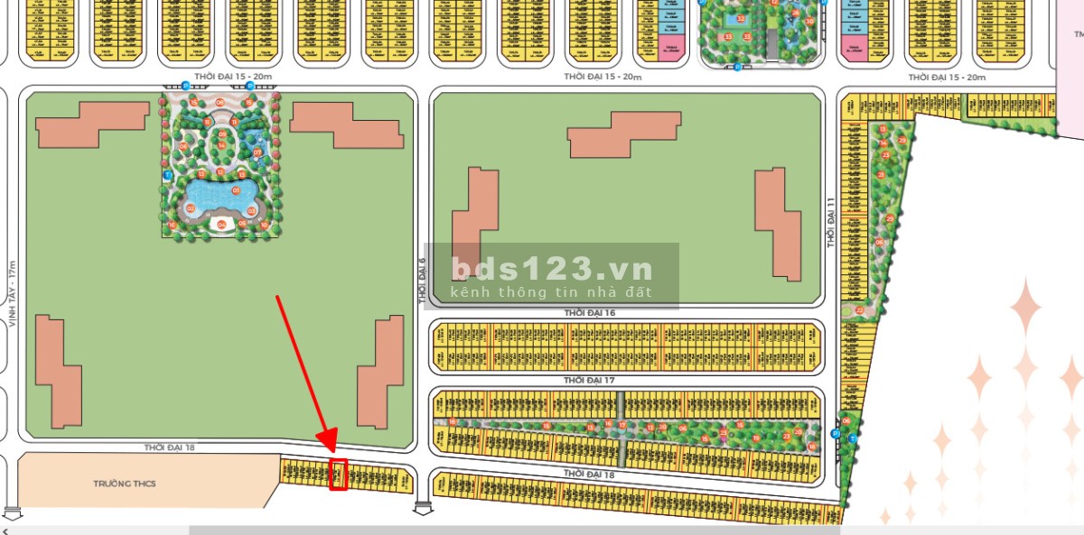 Bán BTLK xẻ khe 90m giá rẻ khu Thời Đại 2 mặt thoáng The Crown Vinhomes Ocean Park 3 giá 100tr/m2