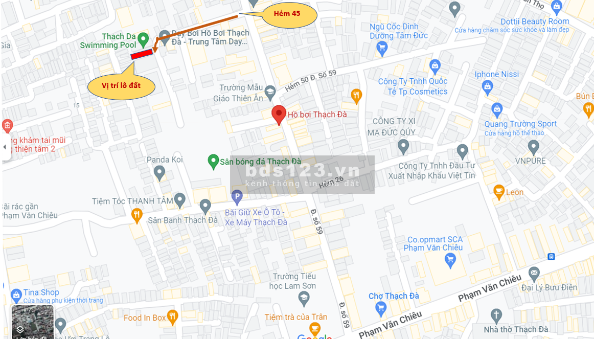 Đất thật 98m2 tại hẻm 45 đường 59, phường 14, Gò Vấp giá tốt