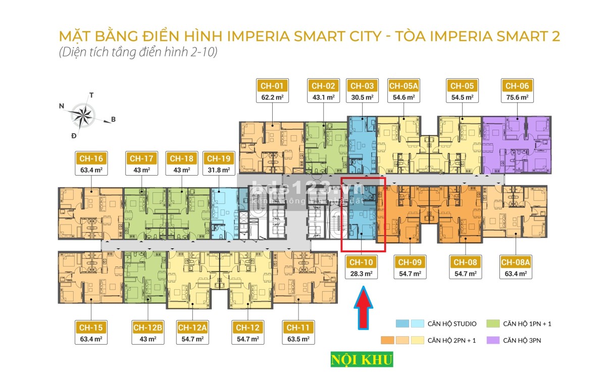 CC cần bán 2 căn I5 Imperia Smart City, Studio 10 28m2 1.4 tỷ, 3PN 06 76m2 3.95 tỷ, nhận nhà ở ngay