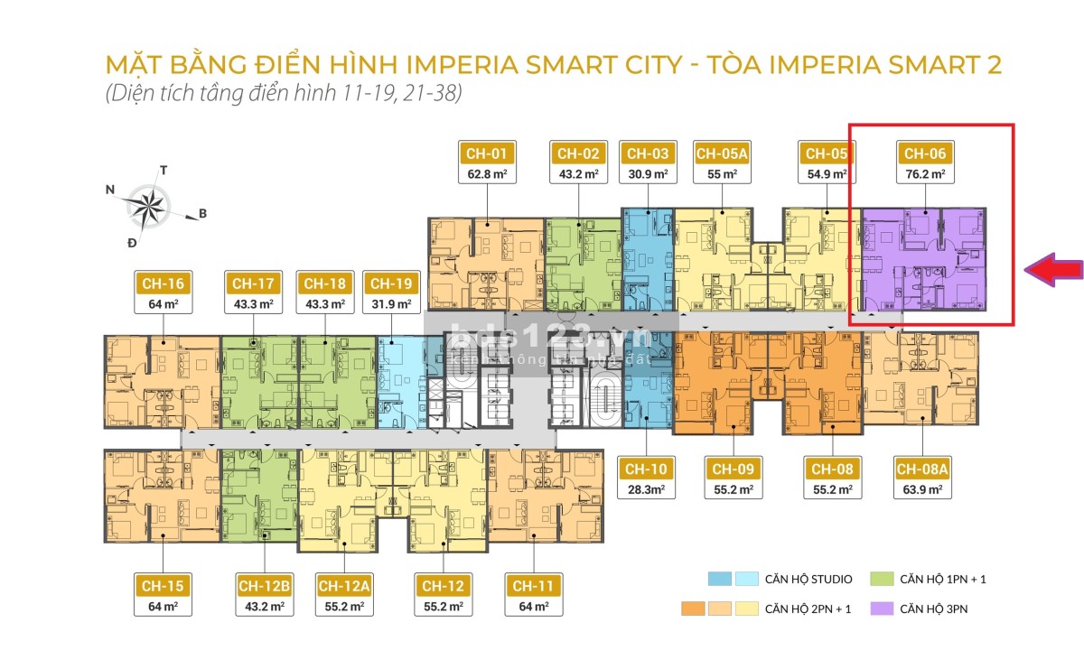 CC cần bán 2 căn I5 Imperia Smart City, Studio 10 28m2 1.4 tỷ, 3PN 06 76m2 3.95 tỷ, nhận nhà ở ngay