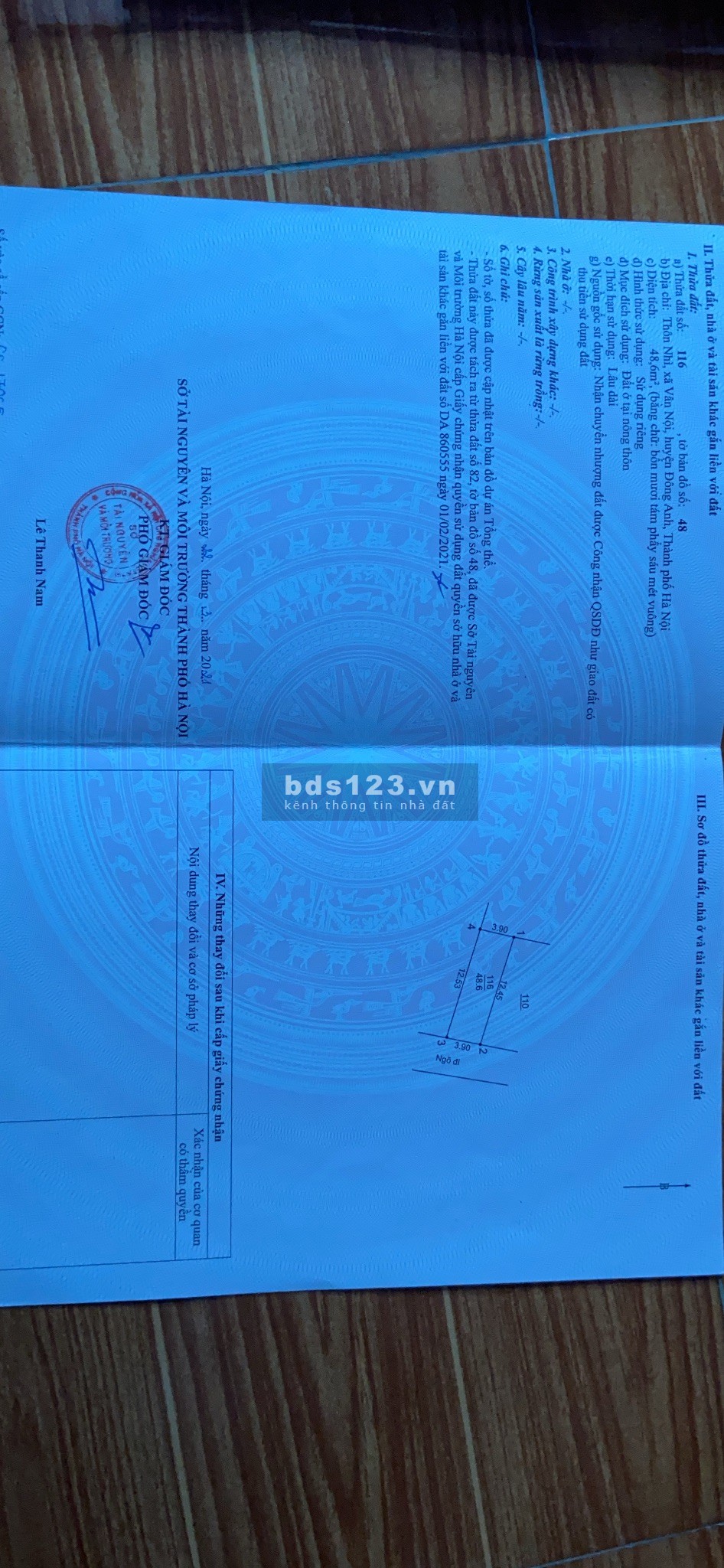 1 Bán 48,6m đất xóm nhì Vân Nội liên hệ 0934687199