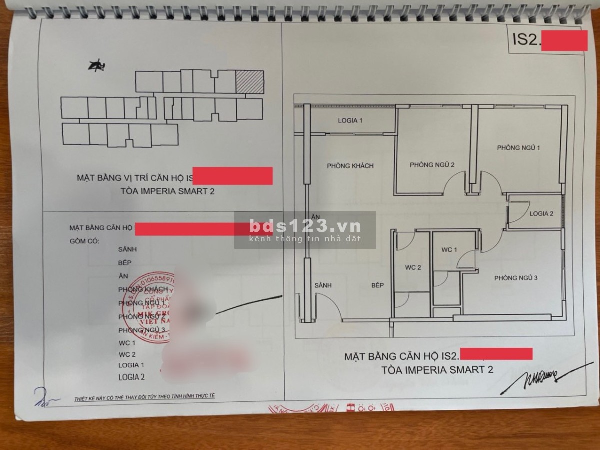 CC cần bán 2 căn I5 Imperia Smart City, Studio 10 28m2 1.4 tỷ, 3PN 06 76m2 3.95 tỷ, nhận nhà ở ngay