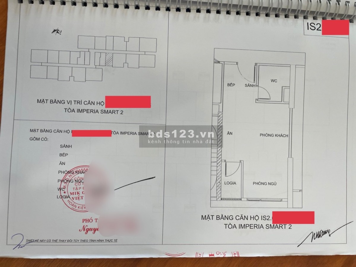 CC cần bán 2 căn I5 Imperia Smart City, Studio 10 28m2 1.4 tỷ, 3PN 06 76m2 3.95 tỷ, nhận nhà ở ngay