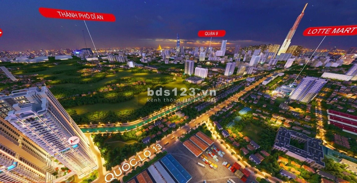 Căn Hộ Cao Cấp mặt tiền QL13 full kính Low - e 2 lớp tính thanh khoản cao có TTTM sầm uất
