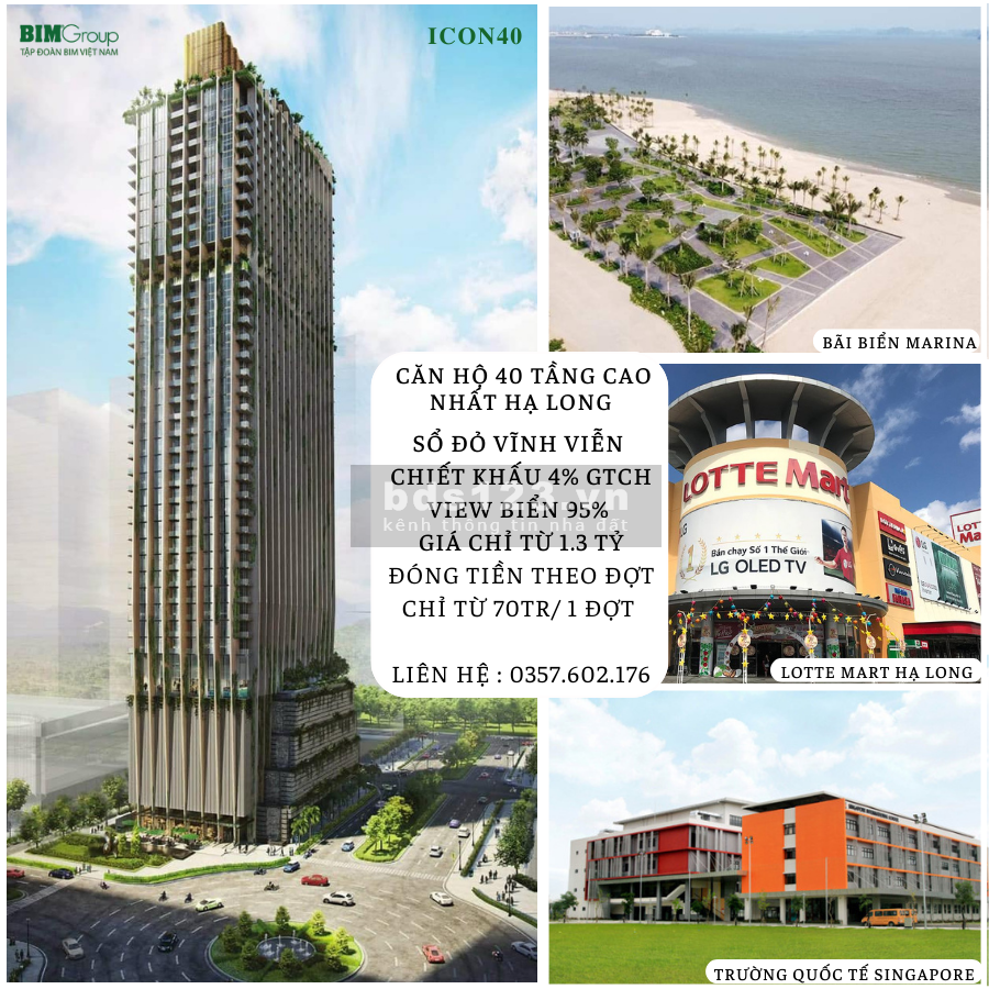 Căn hộ 40 tầng cao cấp nhất Hạ long mở bán đợt 1 giá đầu tư sinh lời
