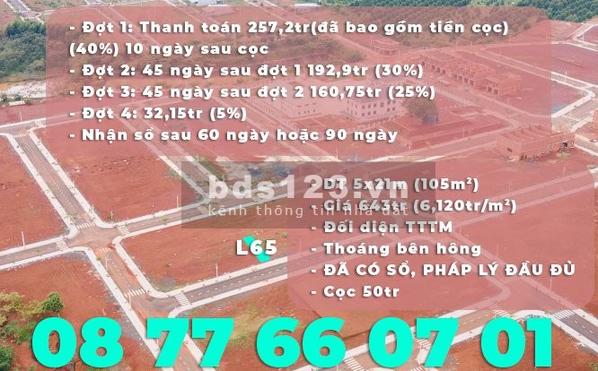 Đất dự án đối diện TTTM nằm kế UBND Xã giá đầu tư