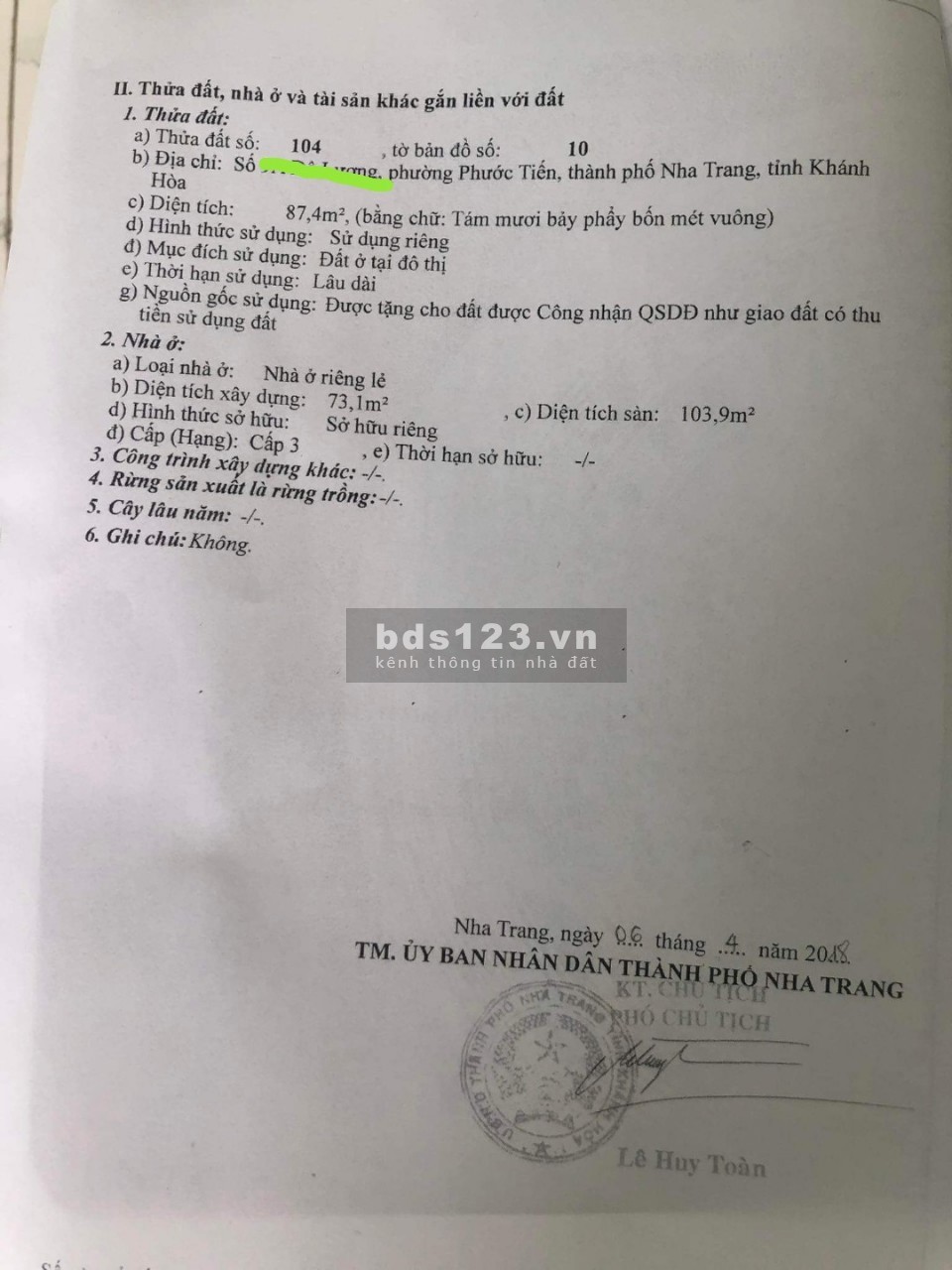 Bán nhà riêng chính chủ tại đường Ngô Gia Tự, TP Nha Trang với giá chỉ 5,5 tỷ - 6P N - DT 87,4m²