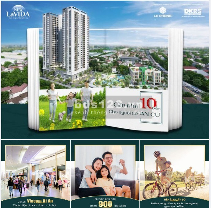 Bán nhanh CH thương mại cao cấp nhà ở xã hội chỉ với 900 triệu/căn tại New Lavida