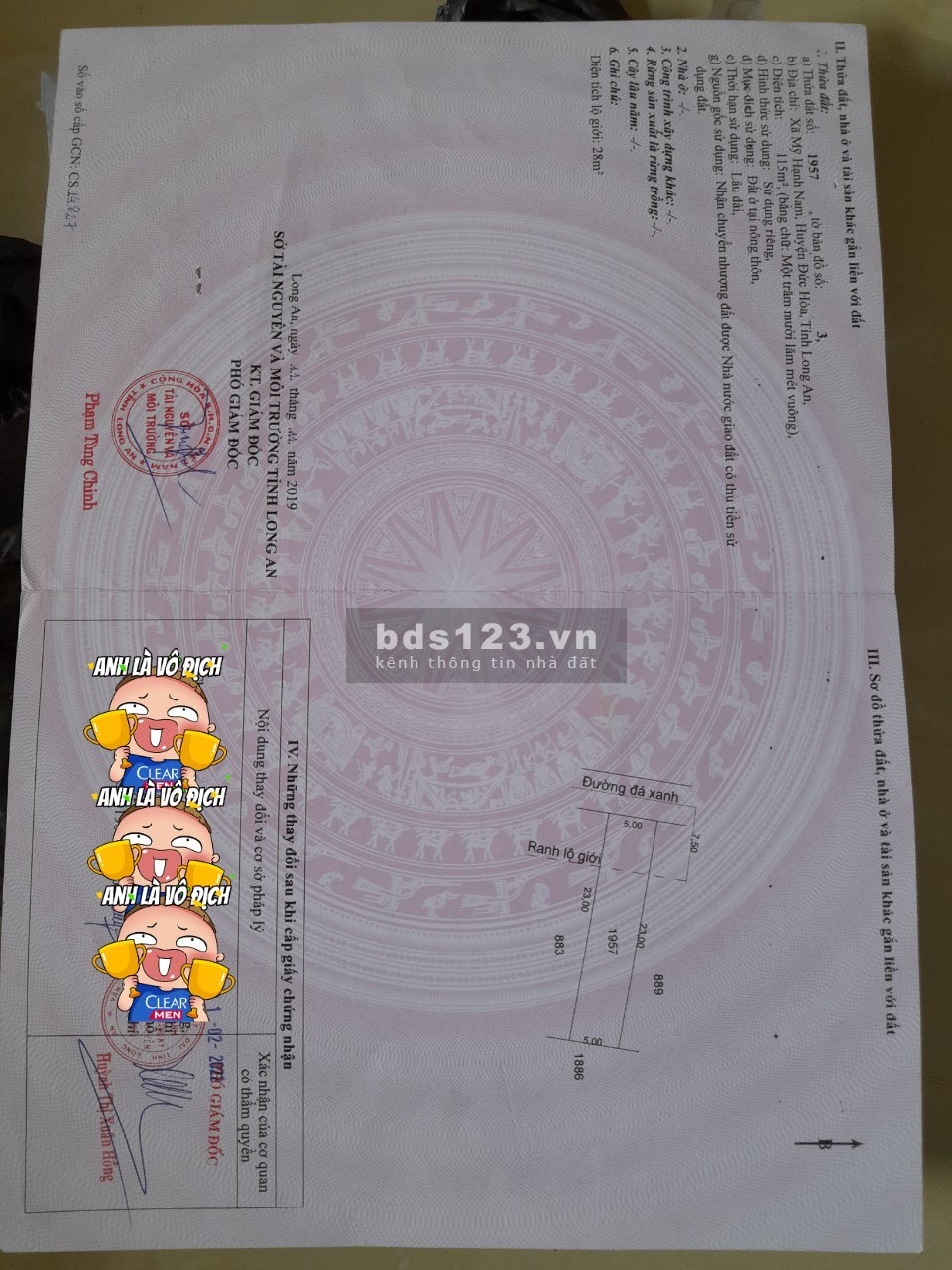 Bán đất Đức Hòa - Long An, giá 1 tỷ 450, sổ hồng riêng, bao sang tên