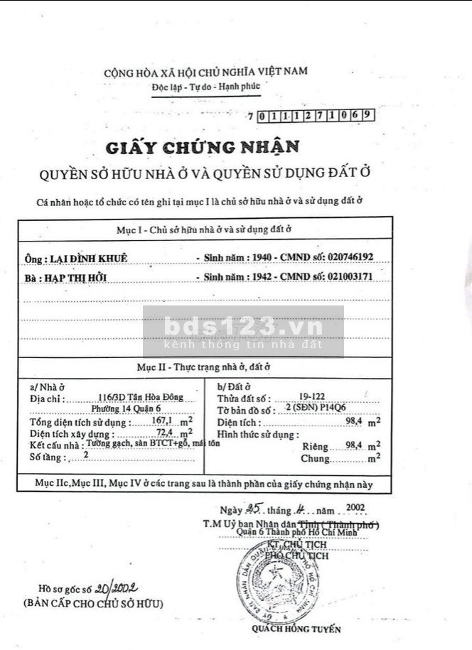 Bán nhà hẻm xe hơi Tân Hòa Đông, P14, Q6 nhà nở hậu
