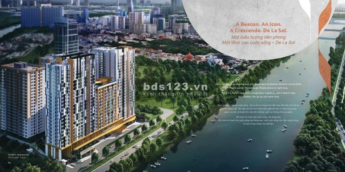 Nhận giữ chổ căn hộ De La Sol Quận 4 view sông của Capitaland, chỉ 230 căn tháp A-C, tặng ck mở bán