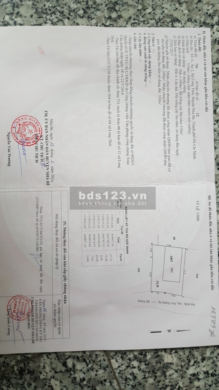 Chính chủ cần bán 510m2 đất tại Nhà Bè, có sẵn xưởng cho thuê 30tr/ tháng