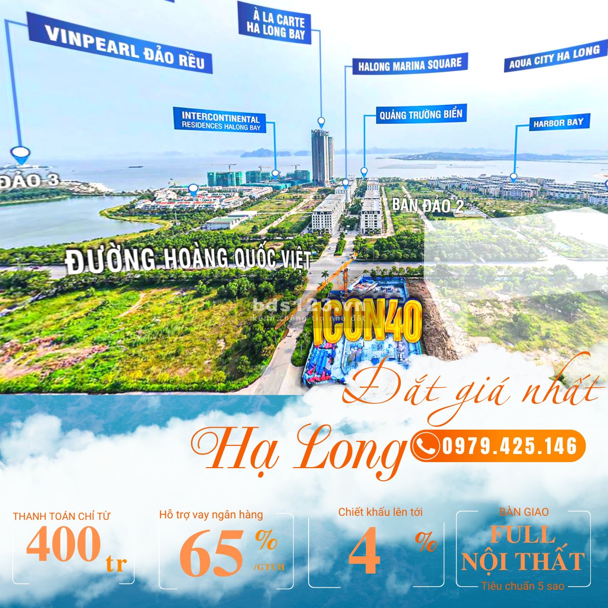 Căn hộ view Biển ICON40 giá chỉ từ 1.3tỷ/căn, 16 đợt, sổ đỏ lâu dài, cạnh TTTM Lotte, LH 0979425146