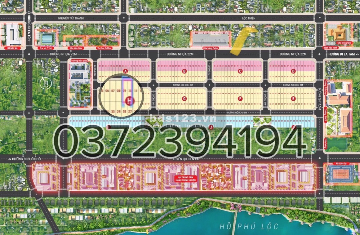Thanh lí nhanh đất đấu giá khu dân cư Phú Lộc Krông Năng