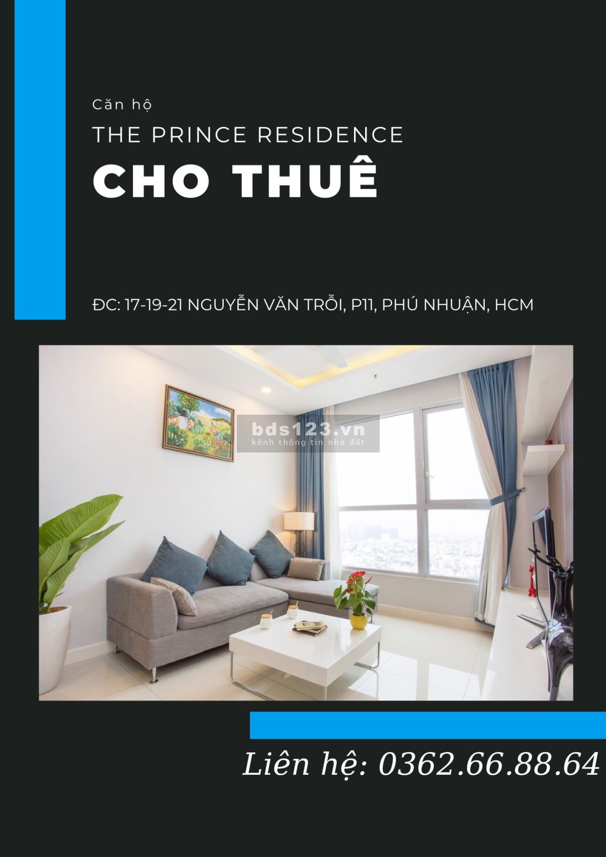 Căn hộ 94m2-The Prince Residence cho thuê 23tr