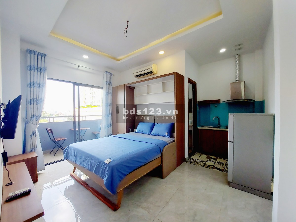 Căn hộ Studio Pancon thoáng mát bếp ngăn cách thiết kế đầy đủ nội thất hiện đại Thảo Điền