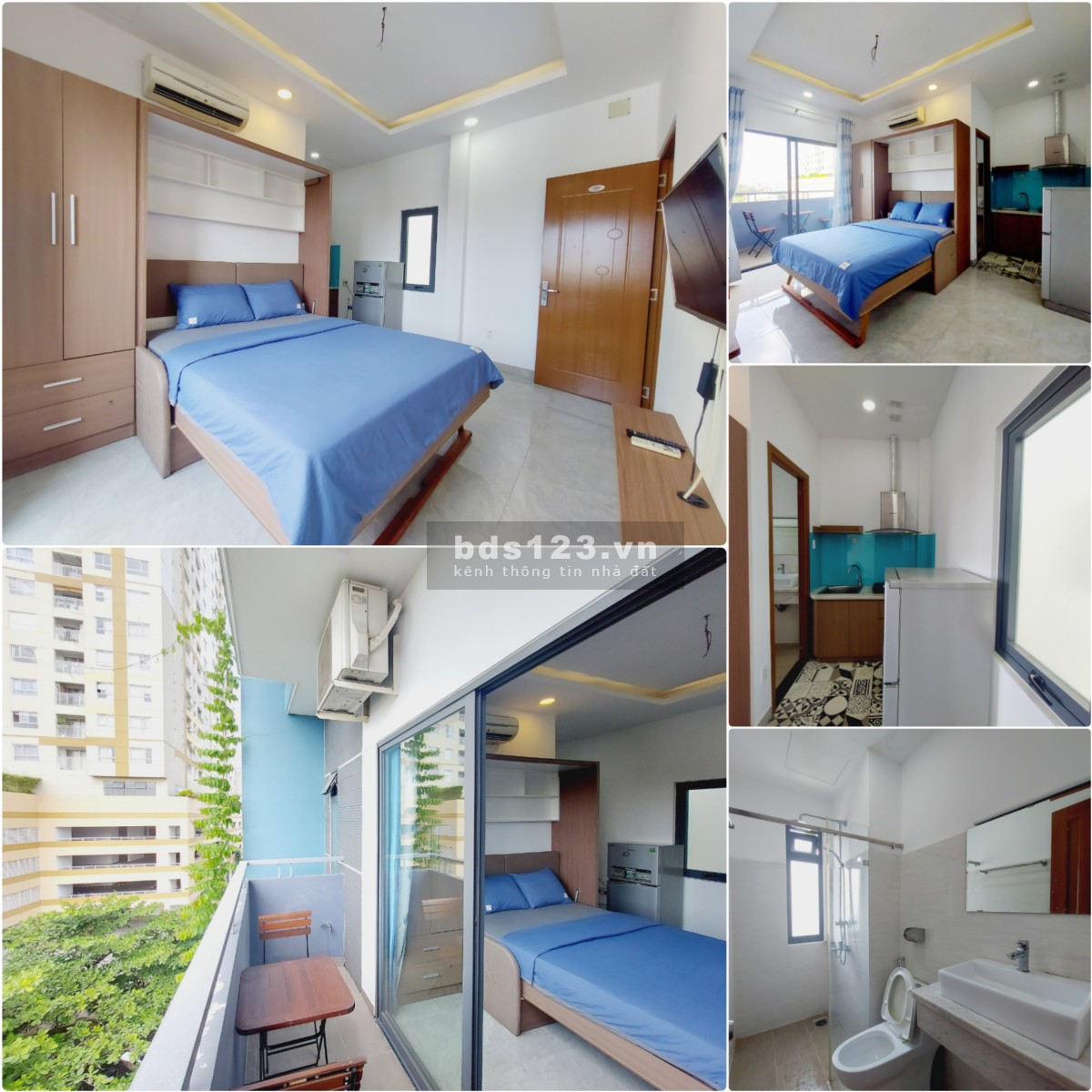 Căn hộ Studio Pancon thoáng mát bếp ngăn cách thiết kế đầy đủ nội thất hiện đại Thảo Điền