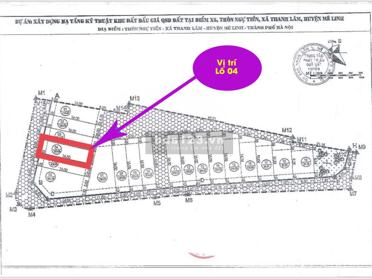 Bán đất Đấu Giá X5 Thanh Lâm Mê Linh, giá 32.5tr/m2, lợi nhuận x5