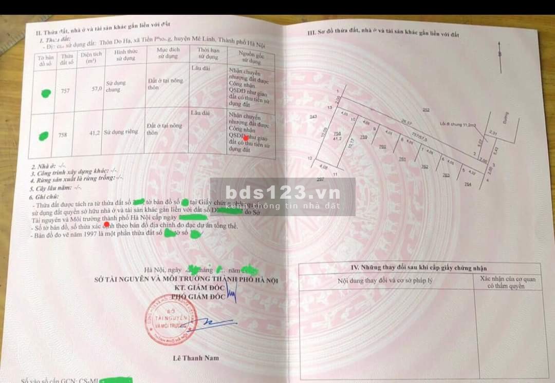 Bán đất 42m2 Do Hạ - Tiền Phong - Mê Linh, giá để ở và đầu tư, chỉ 950 triệu, bao phí