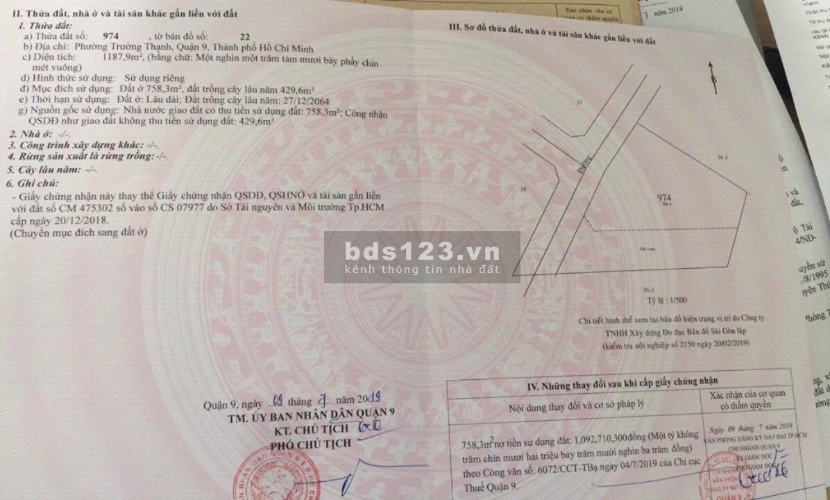 Bán gấp 2 lô đất 2 mặt tiền, sát dự án Đông Tăng Long, Q9, chỉ với 40 tỷ, liên hệ ngay 0374555111