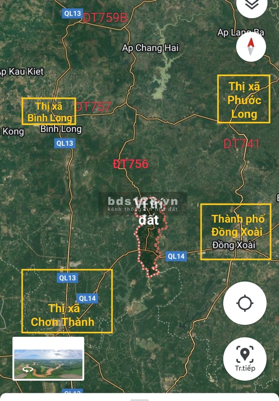 Đất mặt tiền đường tỉnh ĐT 756 lộ giới 42m, Minh Lập, thị xã Chơn Thành, Bình Phước.