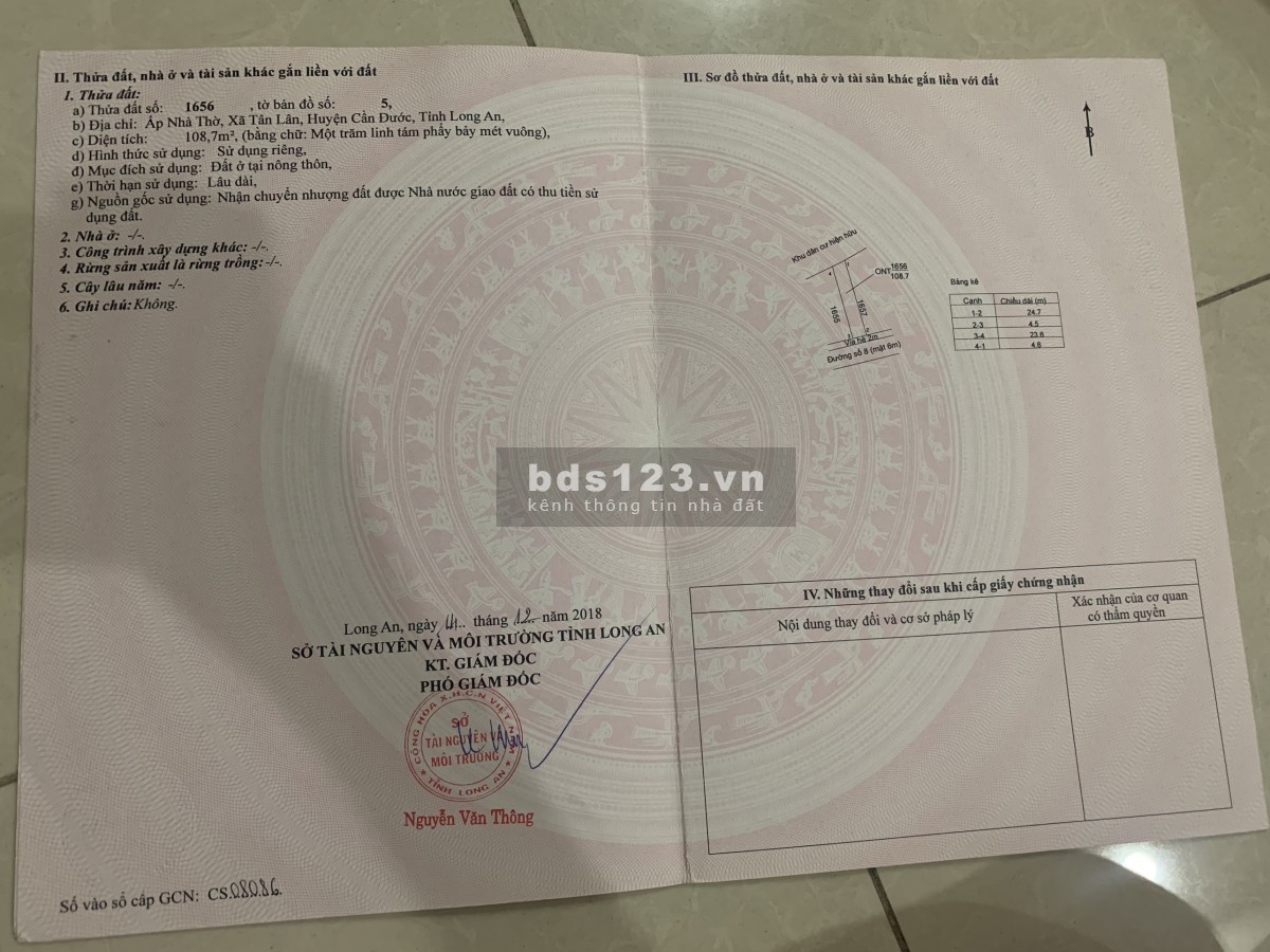 50 Đường số 50, Xã Tân Lân, huyện Cần Đước, Long An lh 0913753908